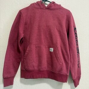 Eddie Bauer Workwear Red Heathered Relaxed Fit Hoodie Sweatshirt Size S